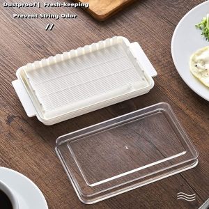 Butter Storage Box with Lid Transparent Butter Cutting Box Bread Butter Cheese Fresh-keeping Box Refrigerator Food Storage Box