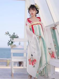 Hanfu Womens Mid-length Chest-length Ru Skirt Northern and Southern Dynasties Large Sleeve Han Element Ancient Costume Super Fairy Flowing Summer Style