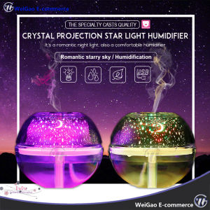 Creative Crystal Colorful Led Star Light Projection Humidifier

