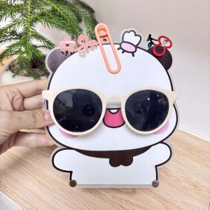 TEWSD Plastic Bubu Dudu Panda Bear Holder Rack Kawaii Anime Figures Cartoon Eyewear Display Rack Organize Rack Portable Ornaments Show Stand Home