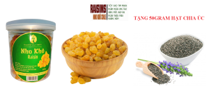 [TẶNG 25GRAM HẠT CHIA UC] Nho Chile Vàng Sấy Dẻo Không Đường 250gram 500gram đóng gói tại Việt Nam TH FONUT