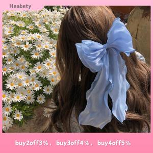 Heabety Mesh Barrette Bow Ribbon Hair Clips Sweet Gentle Girly Back Of Head Super Fairy Hairpins Advanced Fashion Headwear Accessories