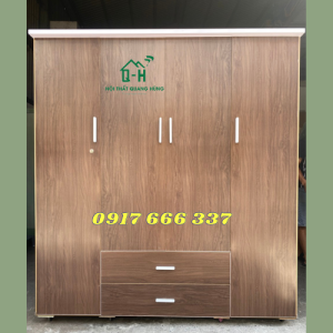 TỦ NHỰA QUẦN ÁO 4 CÁNH NÂU GỖ 2 HỘC LỚN TIỆN LỢI GIAO CẢ NHÀ - VIDEO THỰC TẾ