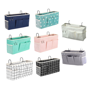 Túi đựng đồ sức chứa lớn cho sách và điều khiển từ xa Cotton Linen Túi Xếp Đồ Cạnh Giường ngủ ký túc xá sinh viên phụ kiện