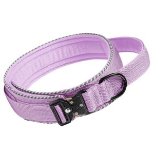 YAZHE Adjustable Pet Dog Collar Comfortable Polyester Fiber Dog Training Collar Pet Products Breathable Pet Reflective Collar for Medium Large Dog
