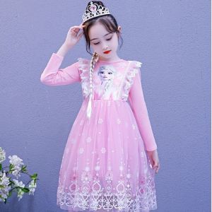 LOBER ชุดเดรสเด็กหญิง ชุดเจ้าหญิงเอลซ่า ชุดเอลซ่า ชุดเจ้าหญิงเด็ก ชุดเด็กผู้หญิง 1-8ปี ชุดเจ้าหญิงโลลิต้า ชุดตาข่าย