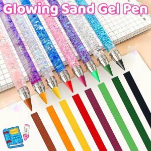 Creative Colored Pencil Magic Glowing Quicksand Gel Pen Replaceable Pen Tip No Ink