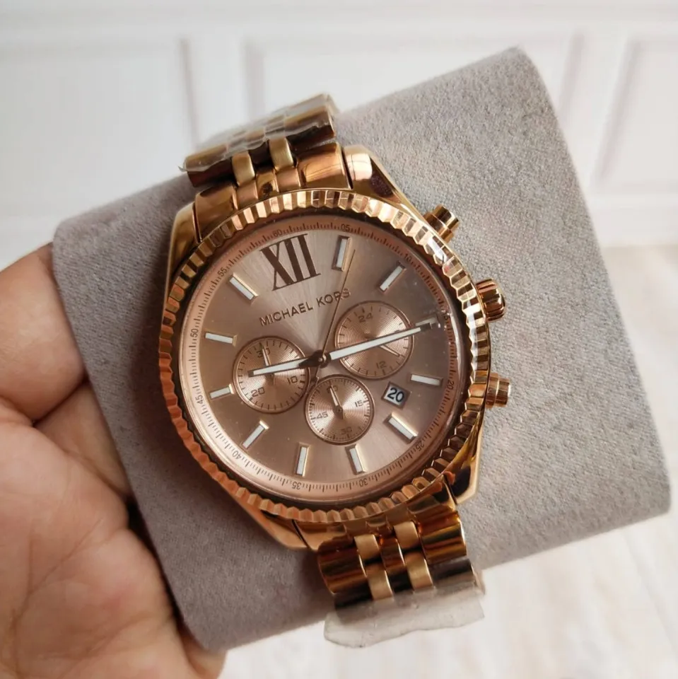 Michael kors lexington men's deals watch rose gold