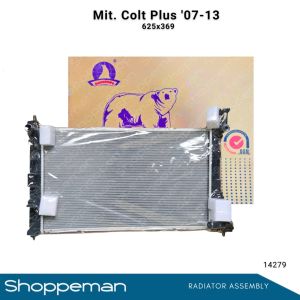 14279 MITSUBISHI COLT PLUS 2007-2013 RADIATOR ASSEMBLY M/T 625x369x16mm PA16 1ROW