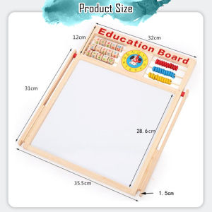 [Choo Choo Toy] Wooden 2 in 1 Magnetic Cafe Menu Blackboard Writing Drawing Board Chalkboard Papan Lukis 儿童画板 - BT117