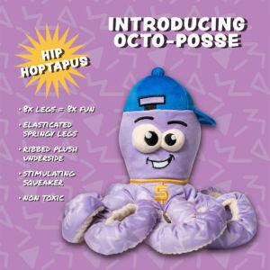 FuzzYard Octo-Posse Dog Plush Toys | 5 Octopus Design with Fun Squeaker & Elasticed Springy Legs