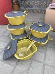 (BUBBLEWRAP) BASI SEGI ZAMRUD PLASTIK TEMPAT WADAH SAJI PRASMANAN + CENTONG