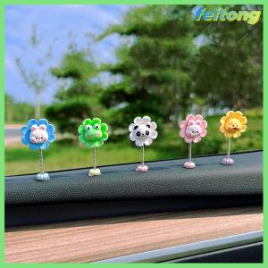 【feitong】🚕🚕【HOT SALE】 Cute Shaking Bobble Head Flower Car Interior Ornament Decorative Flowers Car Interior Cute Floret Decoration Accessories
