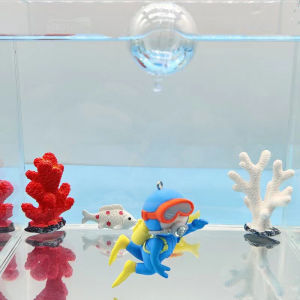 [tianjunmaoyi] Whale Riding Girl Aquarium Decoration With Ball Plastic Floating Diver Fish Tank Ornament Cute Cartoon Character Decoration