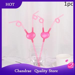 [Chandrae] Love Heart Double Straw Unique Flexible Drinking Tube Straws Bar Accessories