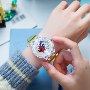 Spiderman Watch For Kids Quartz Watch for Kids Jam Kanak Kanak Lelaki Luminous Electronic Watch Cute Cartoon Watch Jam Tangan Perempuan Korean Style Silicone Kids Watch Boy