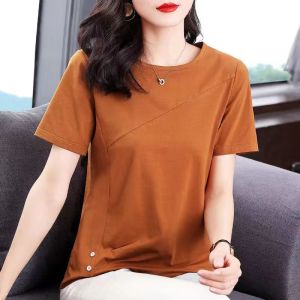100KG Fat girl Can Wear Korean Version New Plus Size T-shirt Women A-line Short Sleeve blouse Loose and thin Versatile tops ladies tee fashion