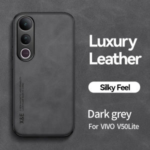 Leather Phone Case For Vivo V50 Lite VivoV50 V50Lite VivoV50Lite 5G Matte Phone Case Bracket Holder Bumper Protection Shockproof Back Cover