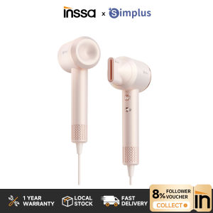 INSSA x Simplus Hair Dryer High Speed Fast Drying 400 Million Negetive Ions Light Weight With Magentic Concentrate Styling Nozzle Low Noise Thermo-Control