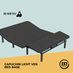 Rushenya Capuchin Electric Adjustable Bed Base  60° Head 45° Foot Incline Zero Gravity 2 Memory Presets Underbed LED USB Ports