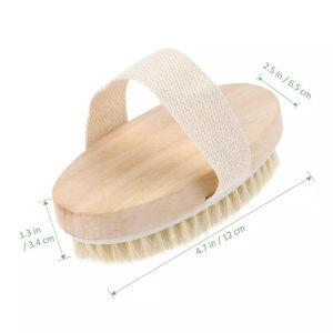 1 PCS Natural Pig Bristles Wooden Brush For Dry Skin Body Soft Bath Shower Body Massager Cleaning Tool Without Handle Quick Cleaning