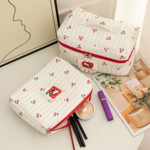 Kawaii Sanrio Hello Kitty Cosmetic Bag Cartoon Make Up Brush Large Capacity Storage Bags Portable Handbag Girl Gifts