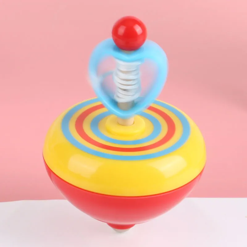 5Pcs Creative Novelty Kids Mini Multicolor Spinning Top Toy Drawstring Love  Gyro Classic Toy Children Learning Educational Toys