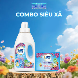 Combo Siêu Xả Maxpure: Hương Thư Thái 1 Chai 2L & 1 Dây 10 Gói - Nước Xả Đậm Đặc Thơm Lâu Mềm Vải