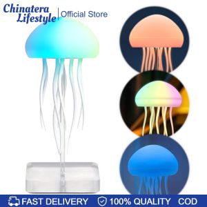 Colorful LED Jelly Fish Fairy Lights with Base Cute Jellyfish Desk Lamp for Kids Bedroom and Home Decor
