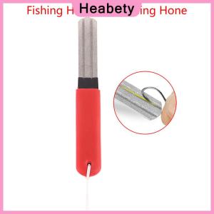 Heabety  Portable Outdoor Double Groove Fishing Hook Sharpening Hone Fishing Grinding Hook Sharpener Tool Fish Accessories