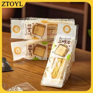 ZTOYL 100 chiếc giấy gói sandwich chuyên dụng dùng một lần dễ xé trong suốt dạng tam giác túi đóng gói bánh nướng bánh mì