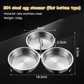 【Local Shipping】304 Stainless Steel Household 3-in-1 Egg Steamer Model Round Boiled Egg Kitchen Utensils with Gift