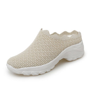 Free Shipping New Style WomenS Slip-On Shoes With Thick Soles Hollow Mesh Design Casual Style And A Half-Slipper Design