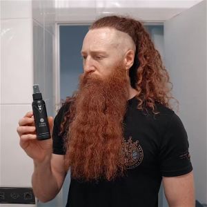 Beard & Hair Heat Protectant Spray - Viking Shield Beard Spray for Men Protects Hair from Heat Damage of Straightener and Styling - Argan Oil Thermal Protector Spray - Protect Up To 450º F - 4 Fl Oz