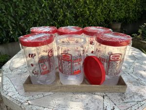 (เซท 6 ใบ)โหลพลาสติกฝาเกลียวคาร์เนชั่น 1600ml สูง 20cm ปากกว้าง 13 cm