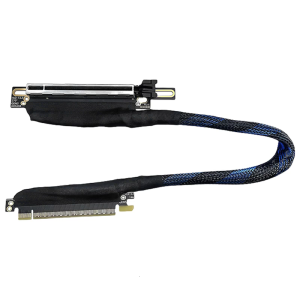 270 Degree PCIe 5.0 X16 Right Side GPU Extension Braided Cable Space Saving High Bandwidth 64GT/s Fast Transfer Cord