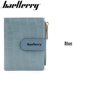 Baellerry 2024ใหม่ล่าสุดของผู้หญิงกระเป๋าสตางค์ลายจระเข้สั้นหัวเข็มขัดมินิมอลลิสต์คลัทช์ซิป Dompet Koin กระเป๋าใส่บัตรเครดิตที่มีน้ำหนักเบา