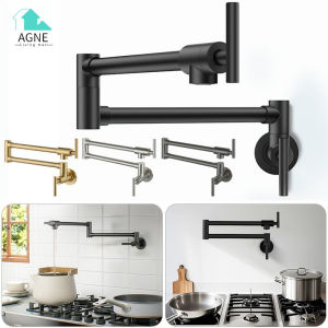 Folding faucet luxury brush kitchen faucet sink faucet wall single cold water faucet double switch basin faucet