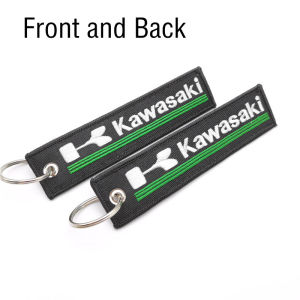 1 PC Motorcycle Keychains and Car Key Chain Black Key Tag Embroidery Key Fobs For Kawasaki and Monster