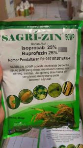 SAGRI-ZIN 50wp berfungsi untuk membasmi hama pada tanaman padi dan sayuran
