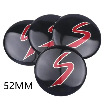 4ชิ้น52มม. ศูนย์ล้อรถสติกเกอร์ฮับโลโก้สำหรับมินิคูเปอร์ JCW R50 R52 R53 R56 R57 R60 R58มินิคลับแมนเครื่องประดับคันทรี่แมน