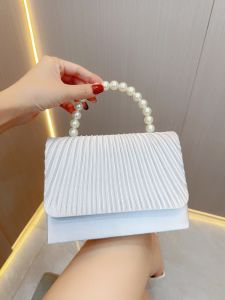 Sequin Stain Pleated Pearl Evening Bag Women Wedding Advanced Dinner Party Wallet Handbag