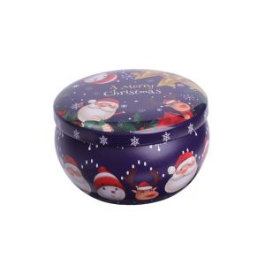 YESPERY Christmas Metal Tin Jars Coffee Tea Spice Candy Jewelry Storage Case Candle Making Containers Decorations Boxes
