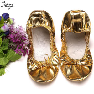 Huayu Dance Belly Dance Indian Stage Performance Shoes Flat Gold Shoes High Heel Soft Sole Casual Versatile