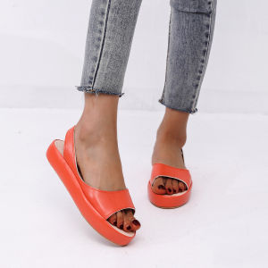 [Free Shipping] Fish-Mouth Sandals WomenS New Style For Summer 2026 Plus-Size Flat-Soled Slip-On Fashionable Thick-Soled WomenS Sandals Flat-Soled Slip-On Fashionable Thick-Soled WomenS Sandals