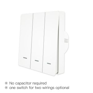 MOES Tuya ZigBee Smart Switch Light Wall Switch No Neutral Wire No Capacitor Needed Smart Life 2/3 Way Works with Alexa Google Home