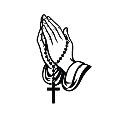 Praying Hands Sticker Add a meaningful and stylish touch to your motorcycle sizes 26x16 cm 18x11 cm 12x7 cm