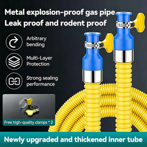Gas Stove Hose Flexible Metal 3-Layer Rubber Natural Gas Hose LPG Explosion-Proof High-Pressure Hose Durable