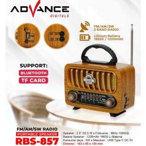 Advance RBS857 Speaker Radio FM Bluetooth Portable Subwoofer Wireless Multimedia Super Bass Aktif
