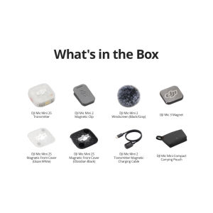 DJI Mic Mini 2S - 28-Hour Internal Storage | Two-Level AI Noise Canceling | 4TX + 1RX Cross-Gen Connectivity